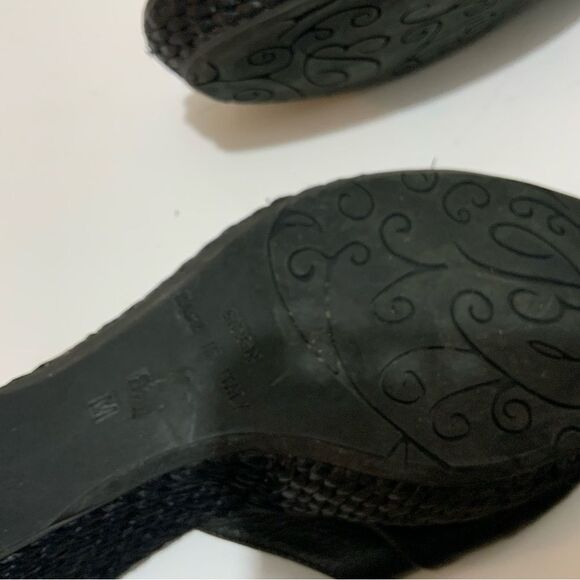 Italian Brighton heel metallic leather Siren wedge black - Picture 12 of 14